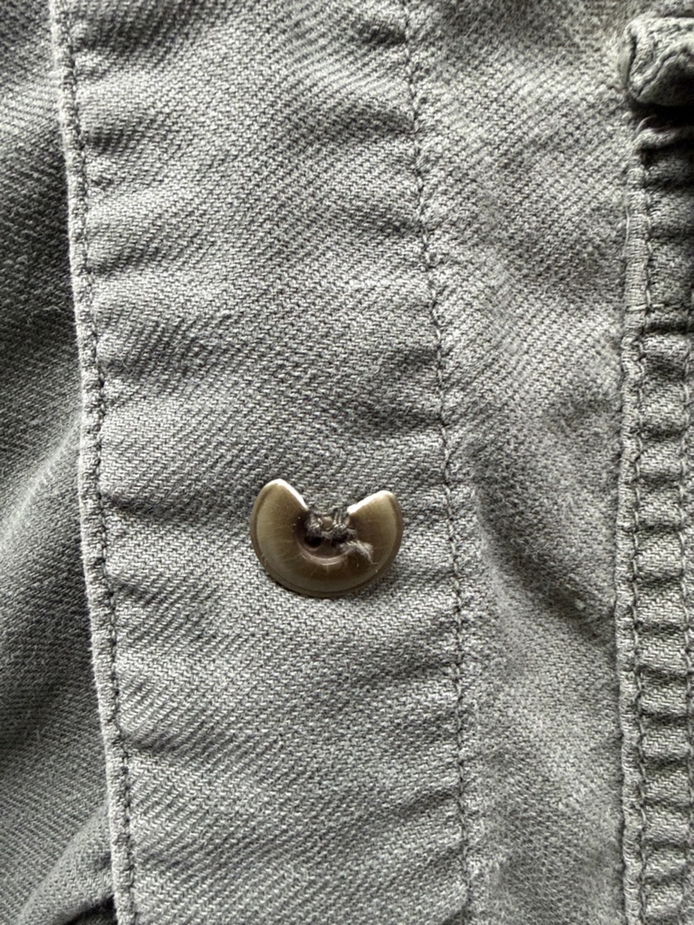 THE GREAT. Military Green Button-Front Jacket - Picture 5 of 6
